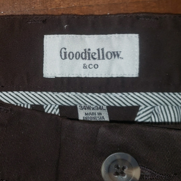 NEW WITH TAGS NWT Brown Goodfellow & Co hennepin chino slim stretch 34x34 - Picture 6 of 12